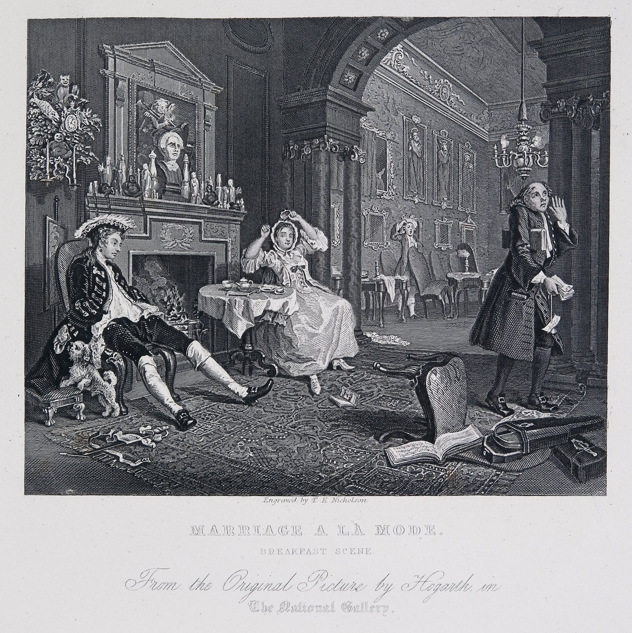 Małżeństwo à la Mode: Scena śniadania autorstwa William Hogarth