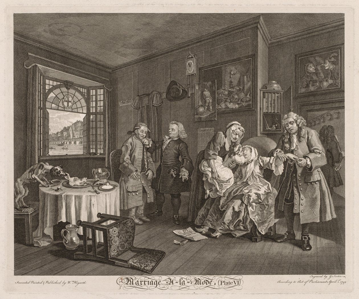 Małżeństwo à la Mode: Śmierć hrabiny autorstwa William Hogarth