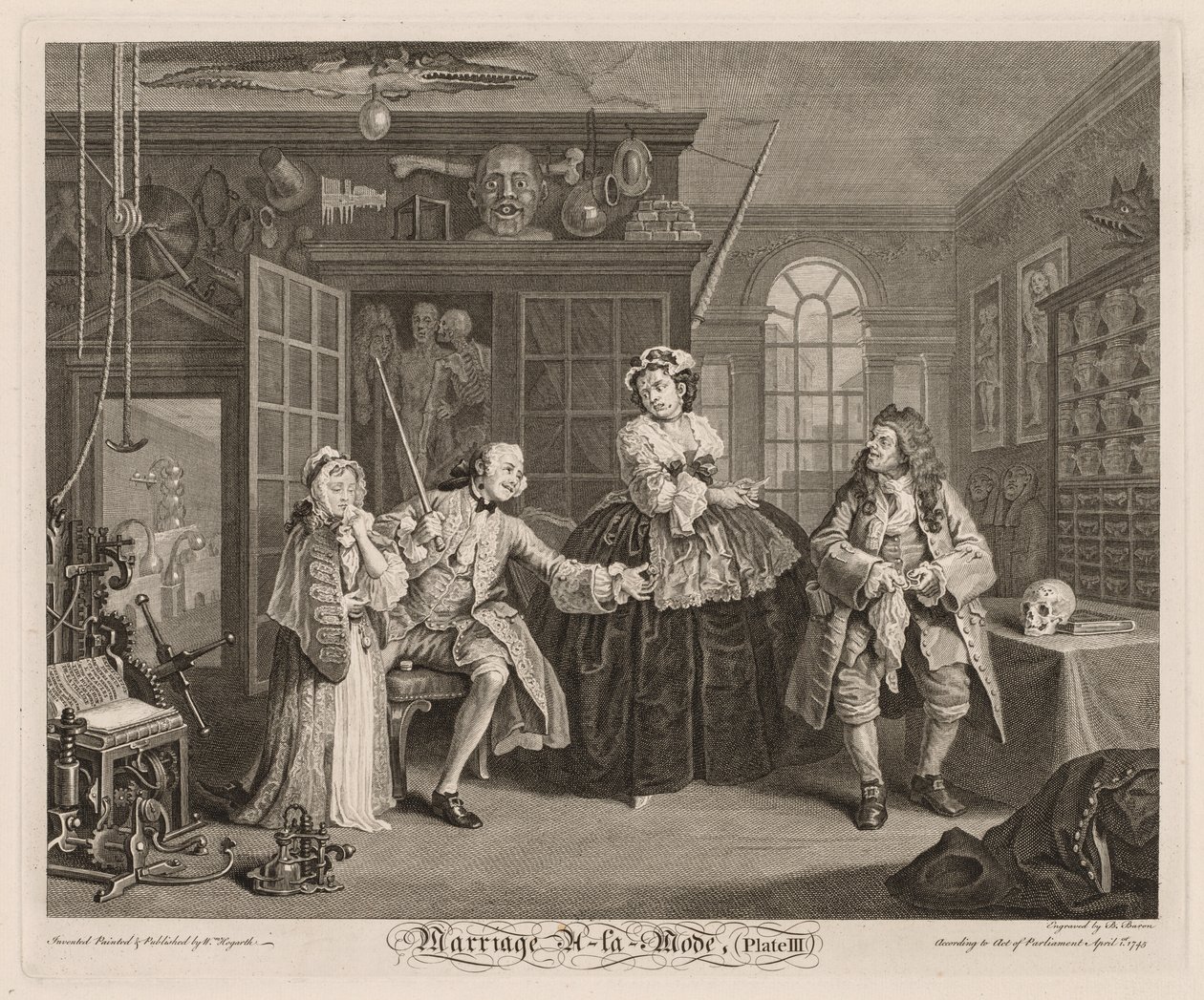 Małżeństwo à la Mode: Scena ze znachorem, 1745. autorstwa William Hogarth