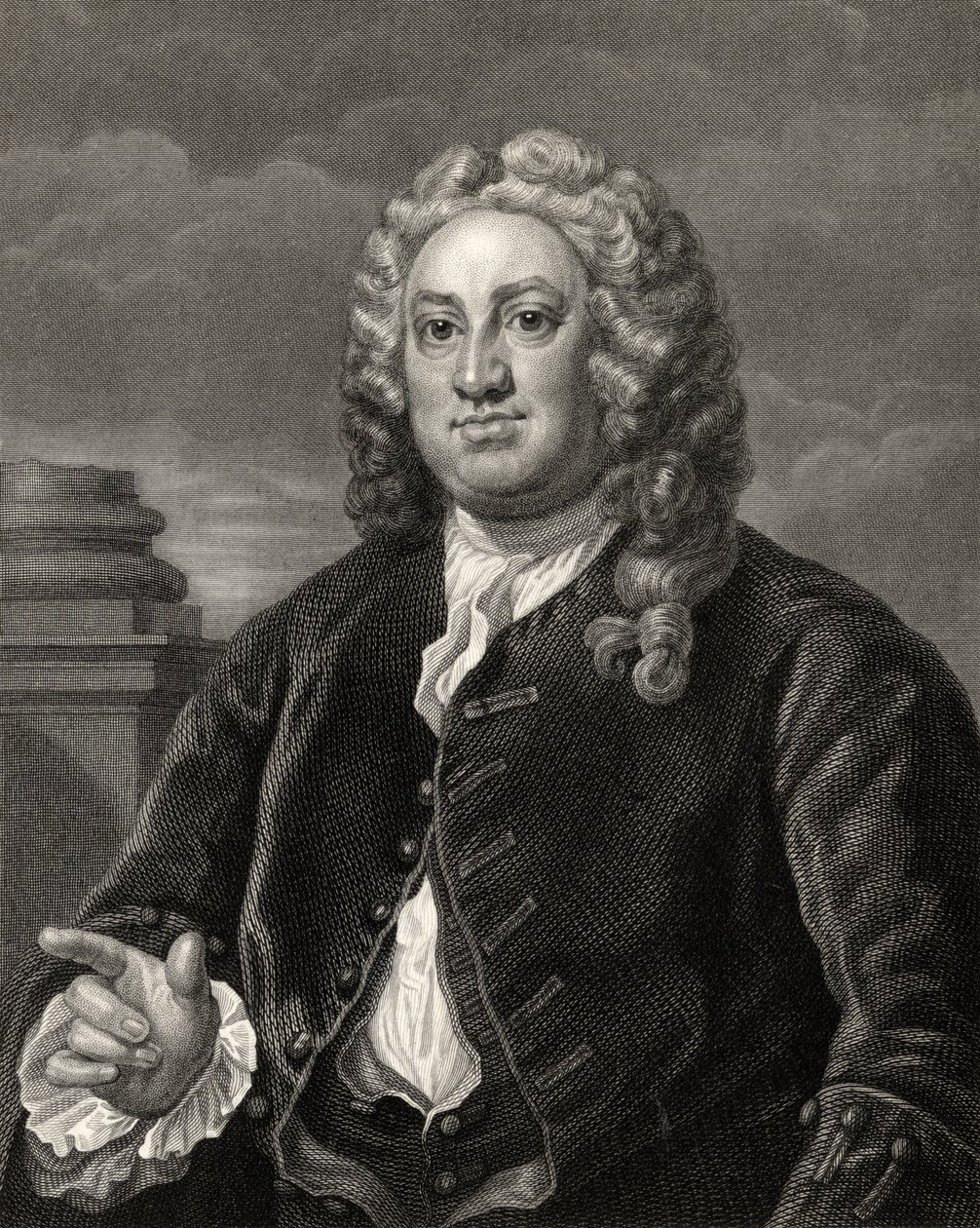 Martin Folkes, rytowany przez R. Harta, z "Dzieł Hogartha", opublikowanych w 1833 r. autorstwa William Hogarth