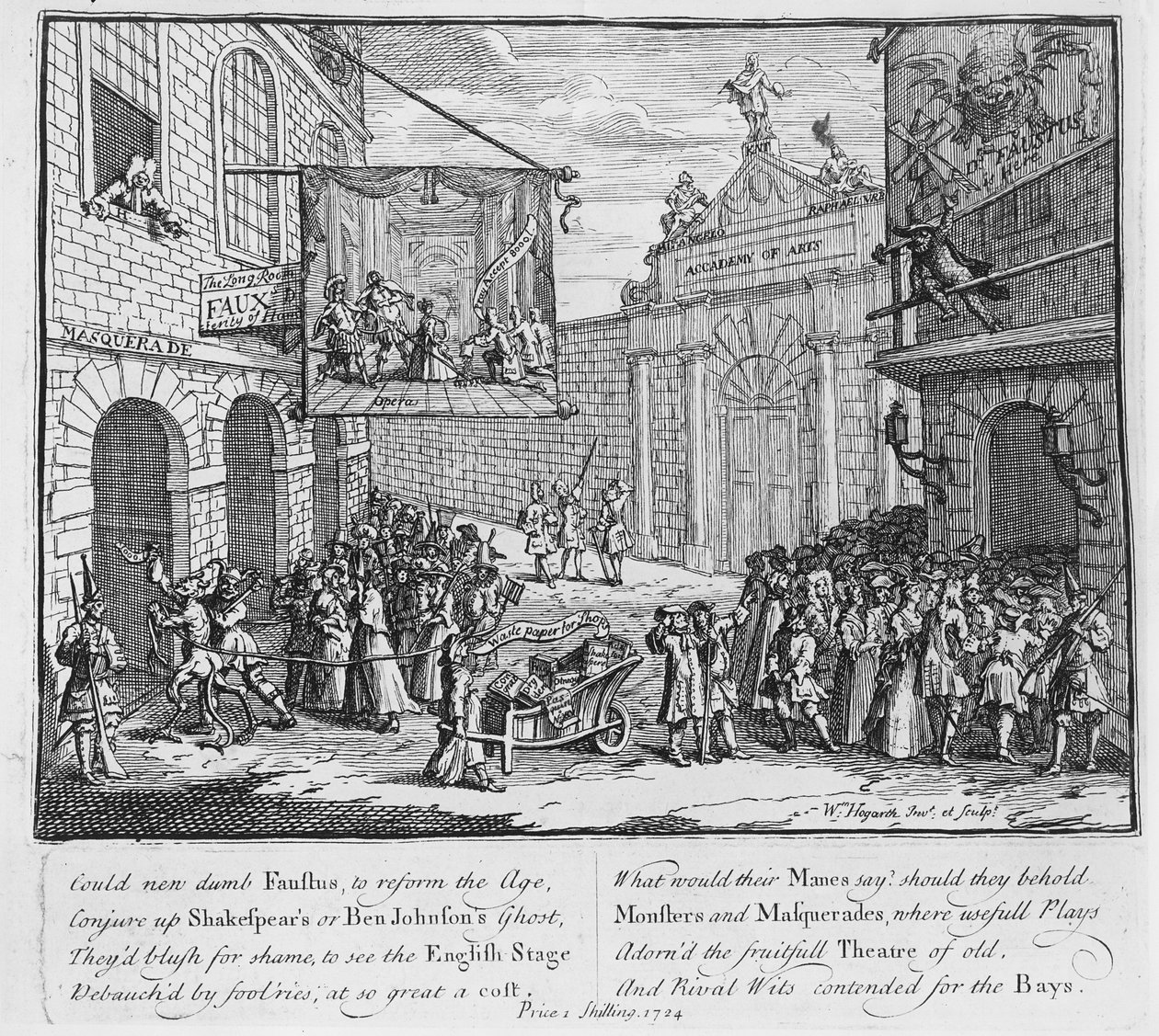 Maskarady i opery, Burlington Gate, 1724 autorstwa William Hogarth