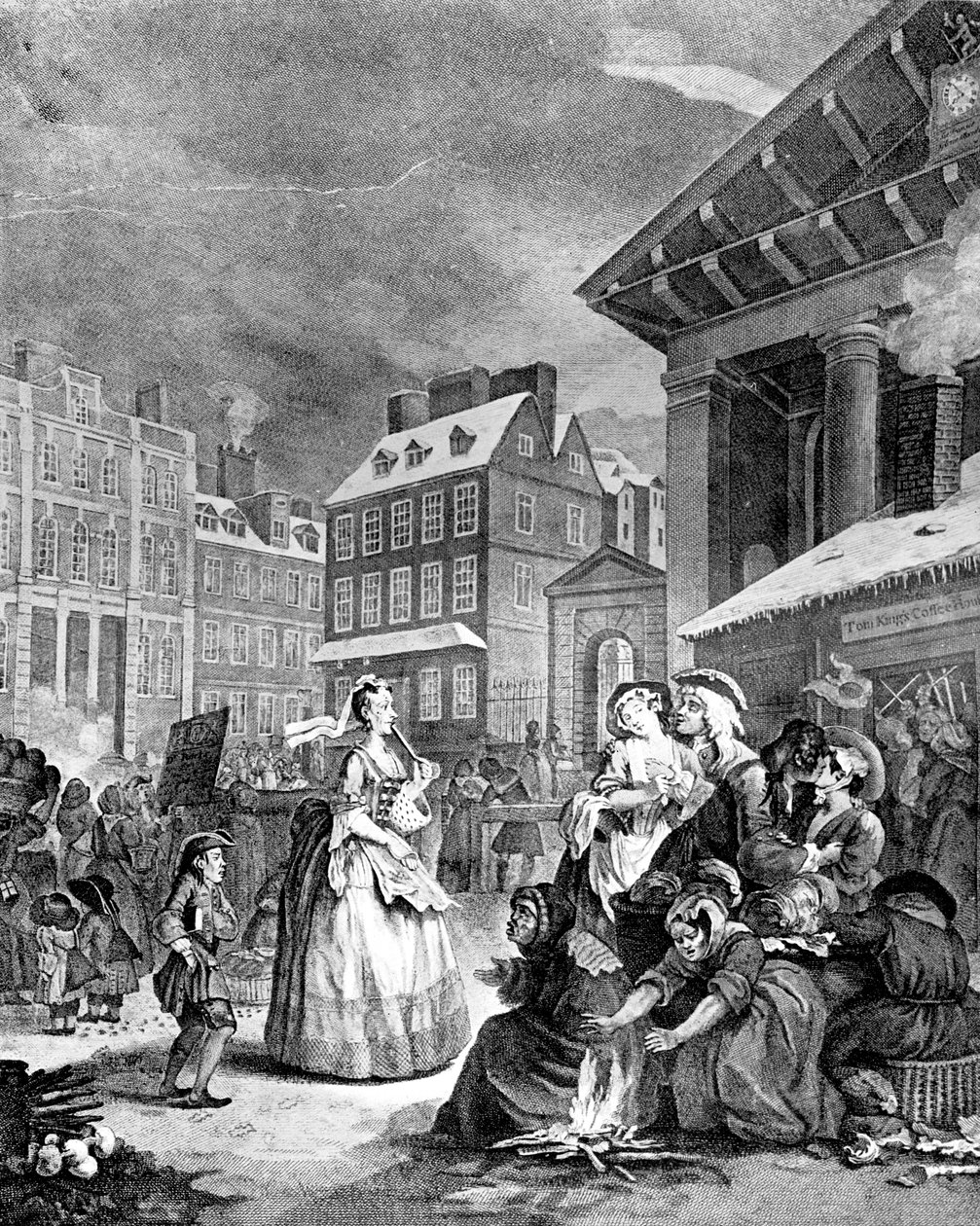 Rano cztery razy dnia, 1738. autorstwa William Hogarth