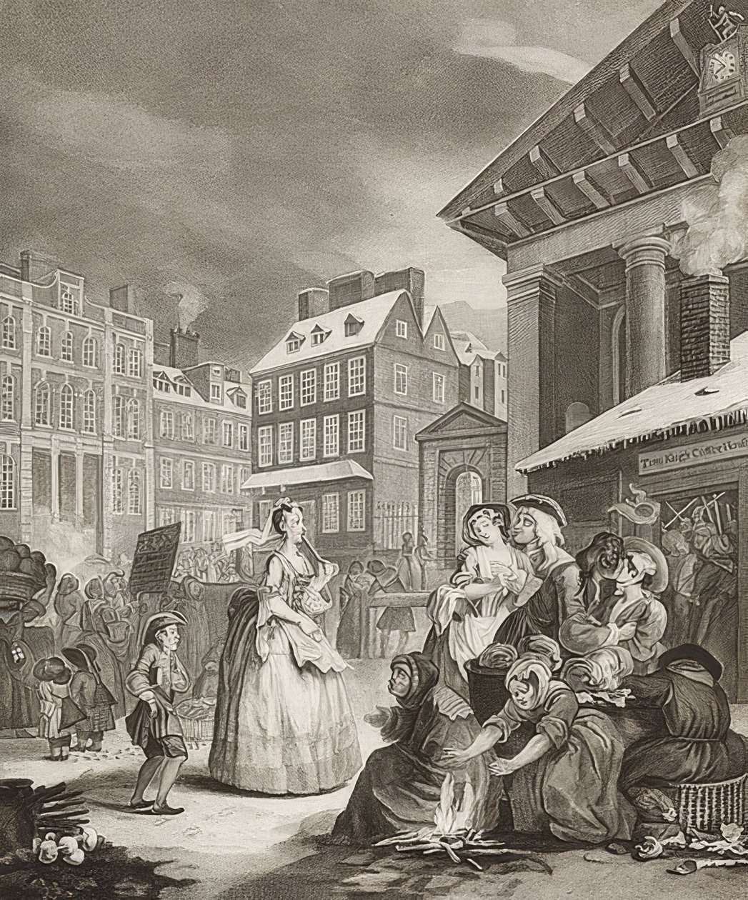Poranek. Od: Cztery pory dnia / Cztery pory dnia. 1738 autorstwa William Hogarth