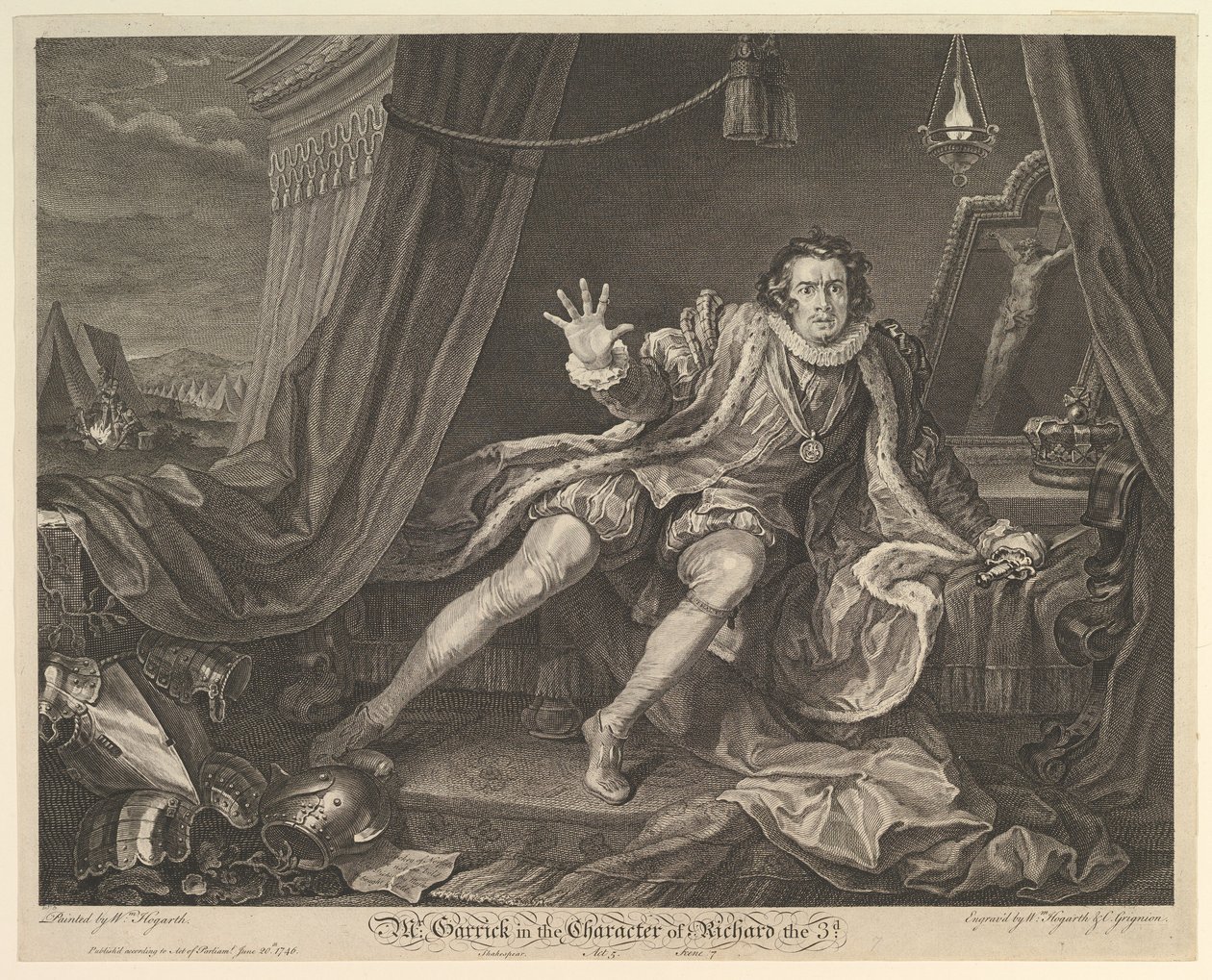 Pan Garrick w postaci Ryszarda III, 20 czerwca 1746 r. autorstwa William Hogarth