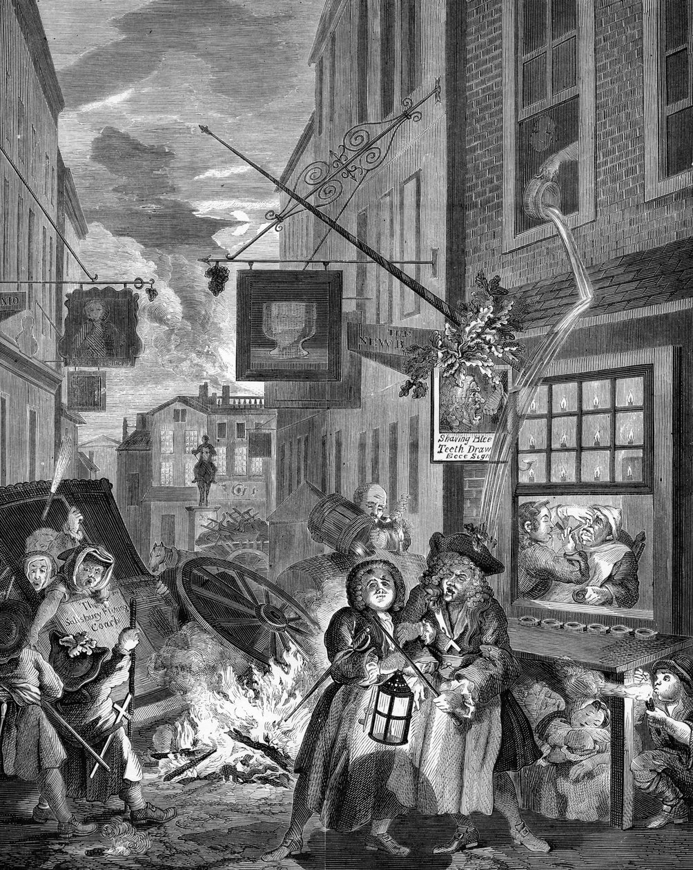 Noc - Londyn autorstwa William Hogarth