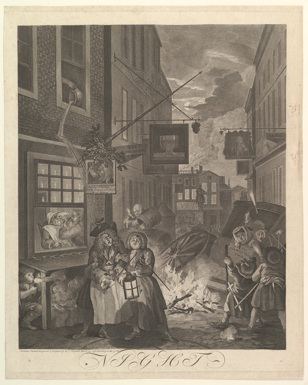 Noc cztery pory dnia, 25 marca 1738 r. autorstwa William Hogarth