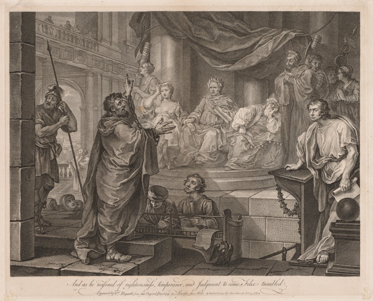 Paweł przed Feliksem (Duży Talerz) autorstwa William Hogarth