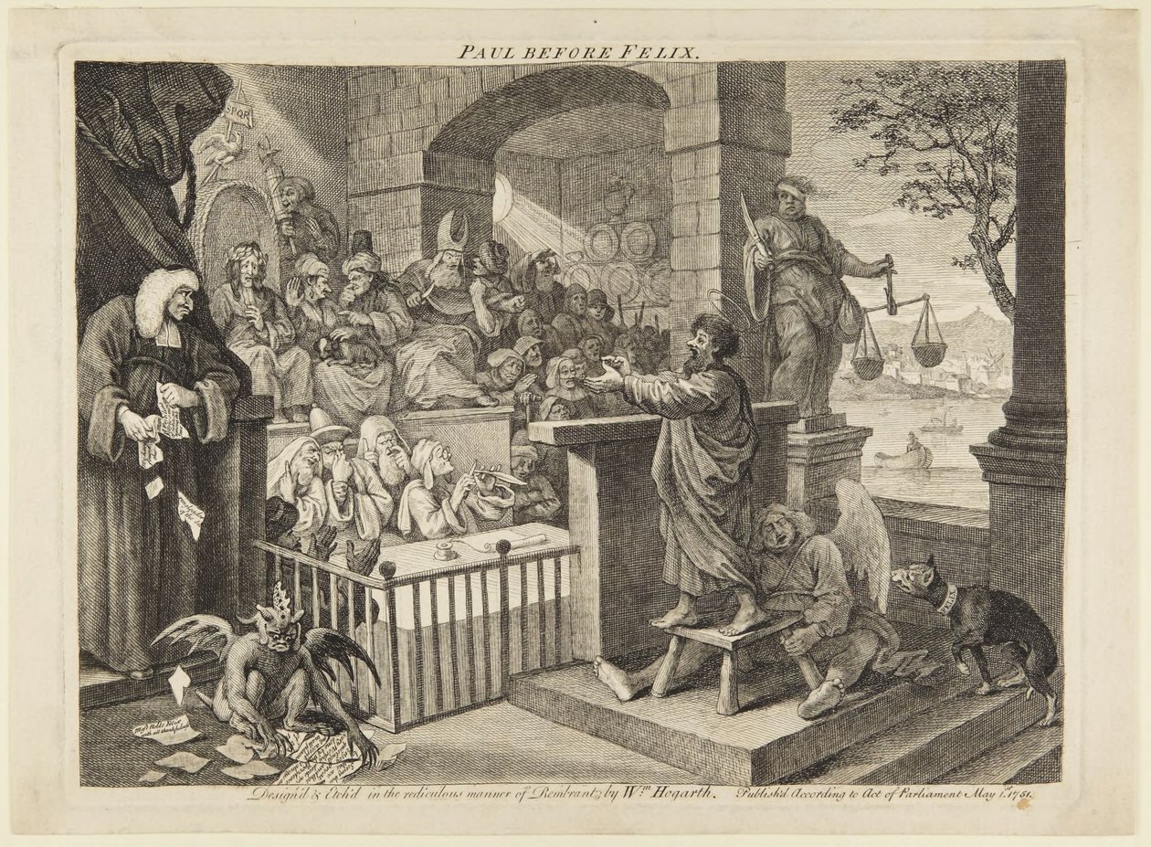 Paweł przed Feliksem autorstwa William Hogarth