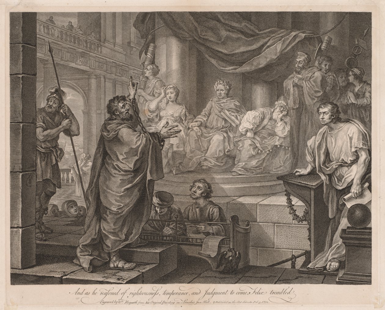 Paweł przed Feliksem (Duży Talerz) autorstwa William Hogarth