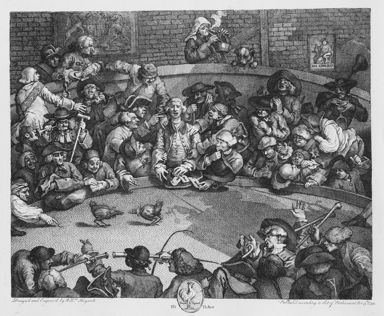 Pit Ticket, 5 listopada 1759 (grawerowanie) (zdjęcie czarno-białe) autorstwa William Hogarth
