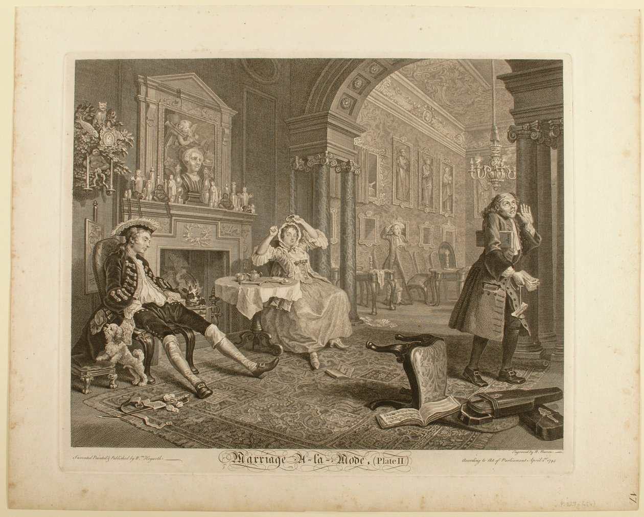 Ilustracja II z książki „Marriage à la Mode” autorstwa William Hogarth