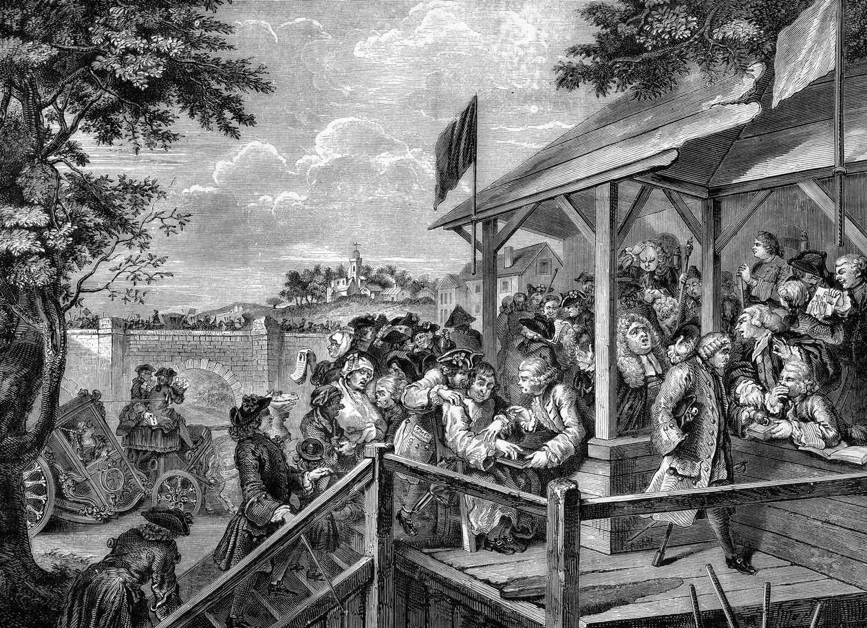 Głosowanie podczas wyborów – William Hogarth autorstwa William Hogarth