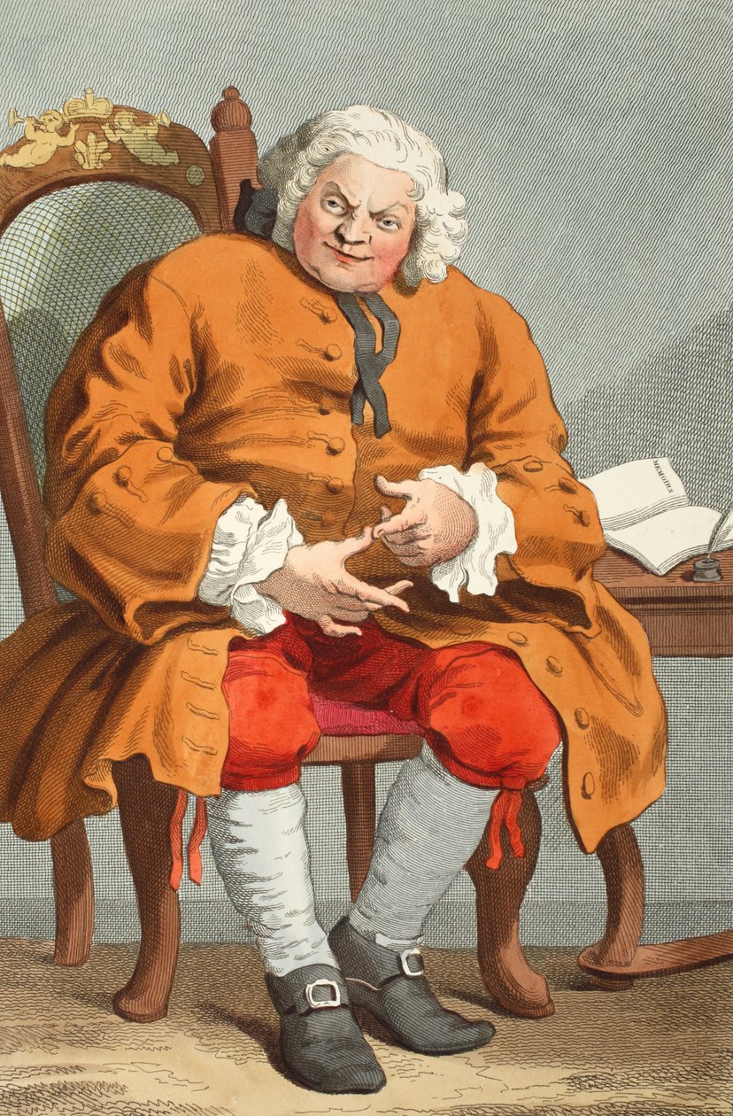 Portret Simona Frasera, Lorda Lovata, 25 sierpnia 1746, ilustracja z „Hogarth Restored: The Whole Works of the słynny William Hogarth, ponownie grawerowany przez Thomasa Cooka”, wyd. 1812 (rycina ręcznie kolorowana) autorstwa William Hogarth