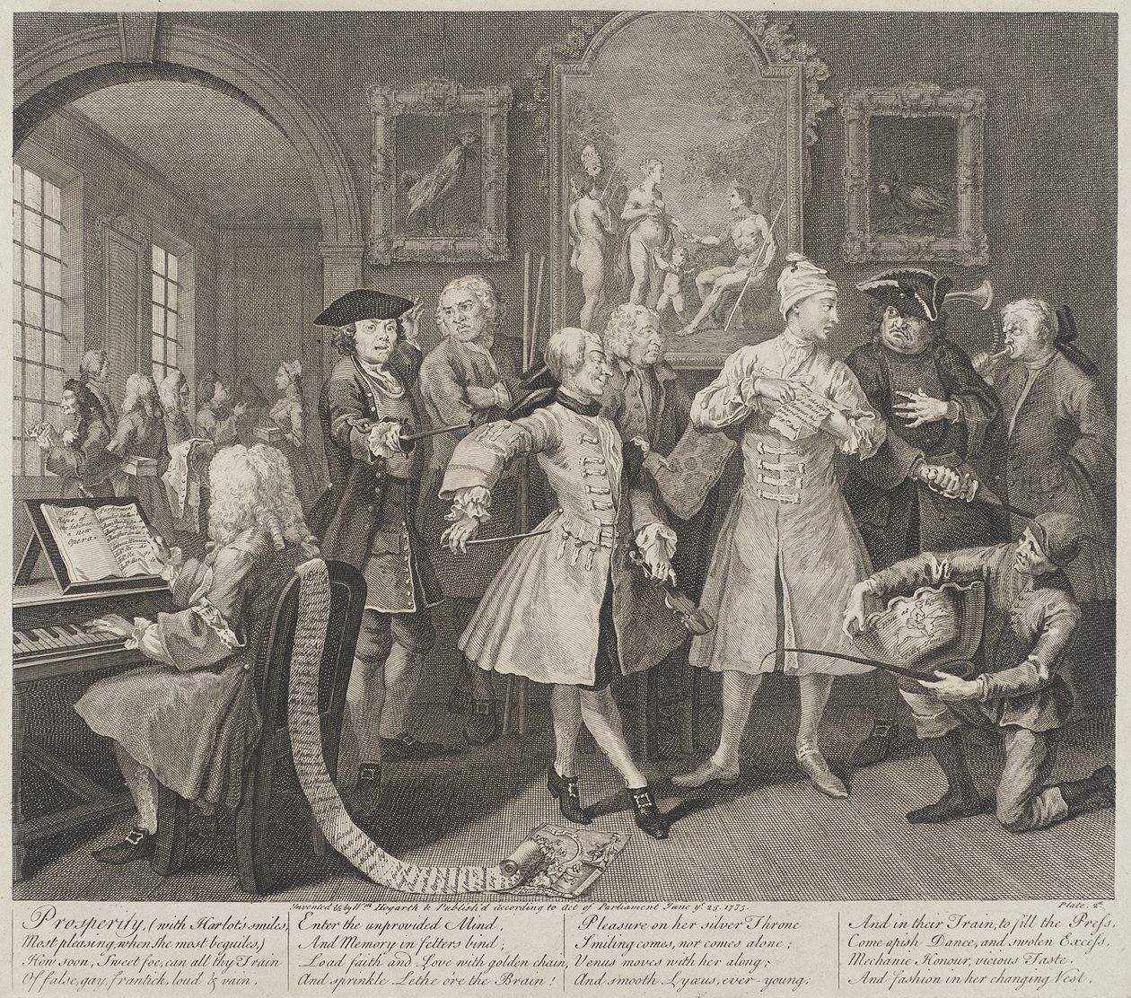 Dobrobyt i uśmiechy nierządnicy autorstwa William Hogarth