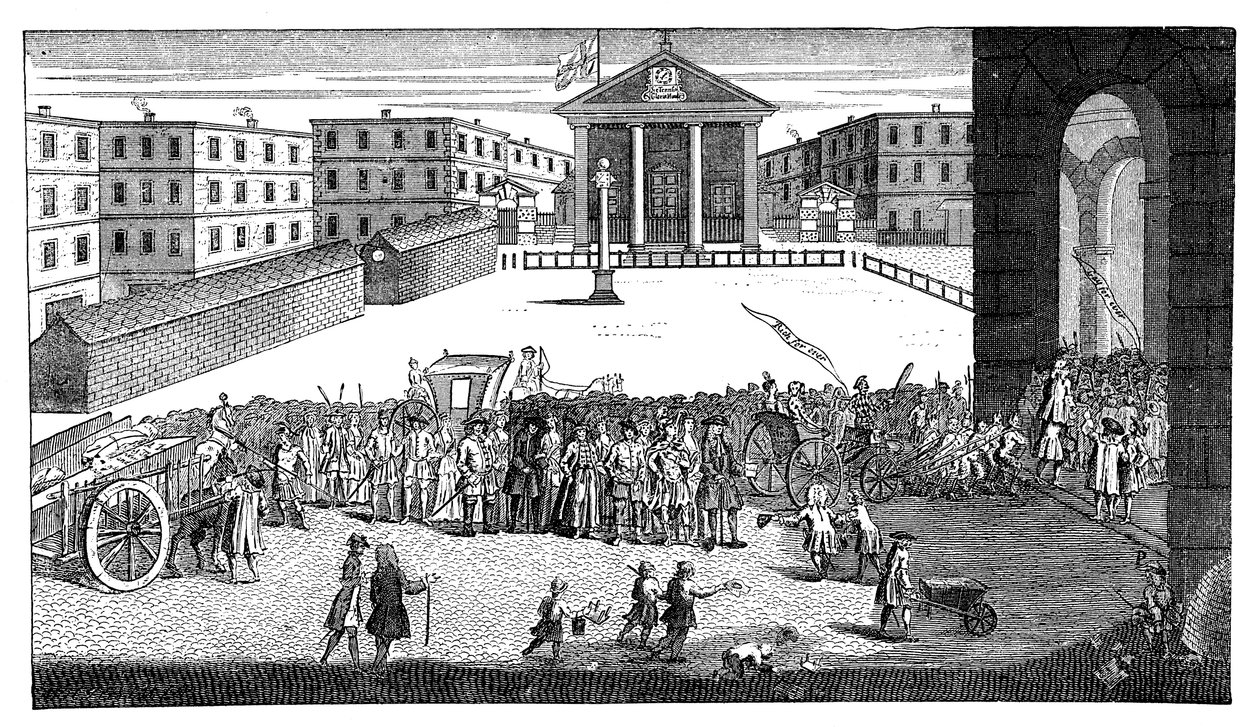 Richs Glory: lub jego triumfalny wpis w Covent Garden, 1732. autorstwa William Hogarth
