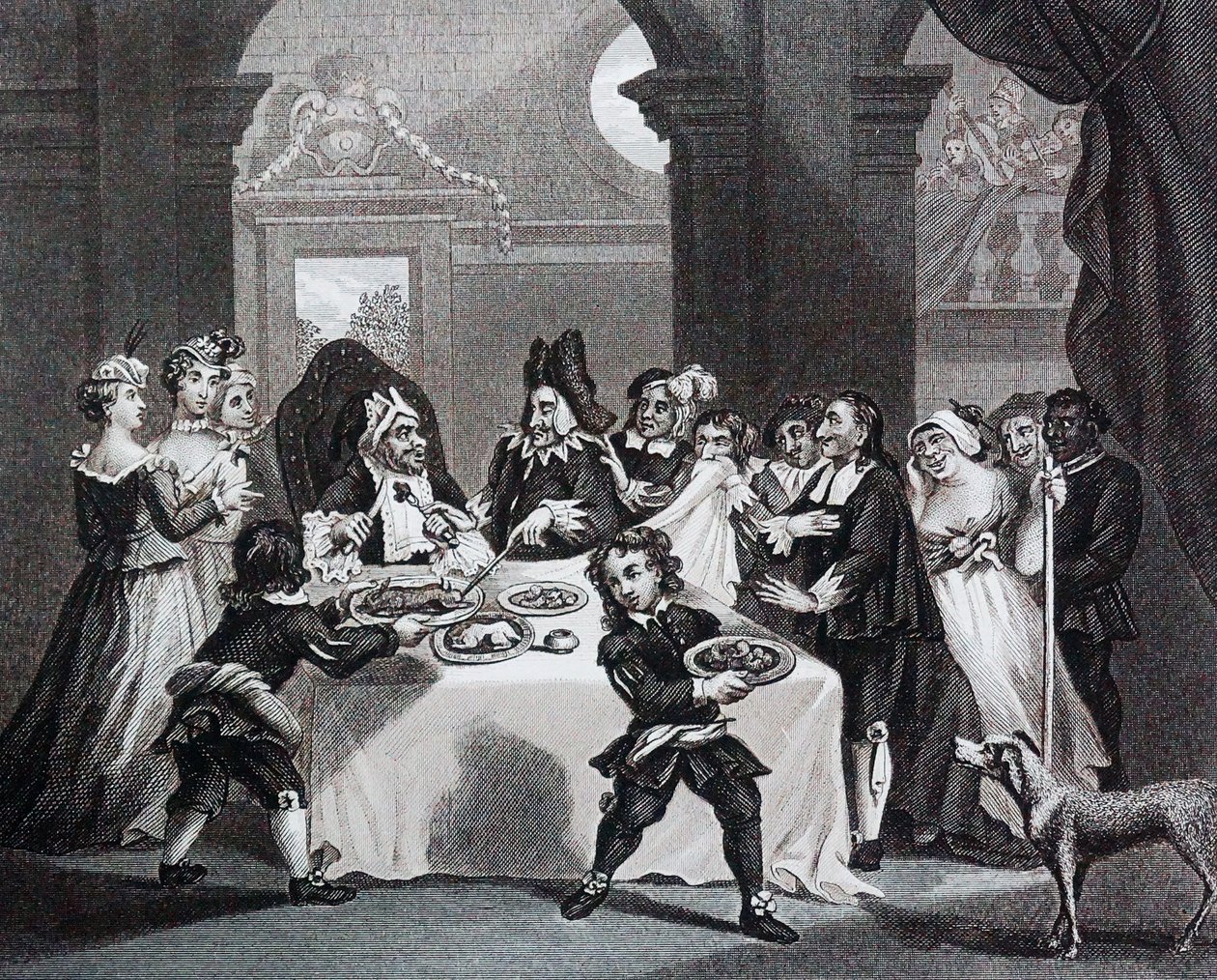 Sancho na uczcie, zagłodzony przez swojego lekarza – William Hogarth autorstwa William Hogarth
