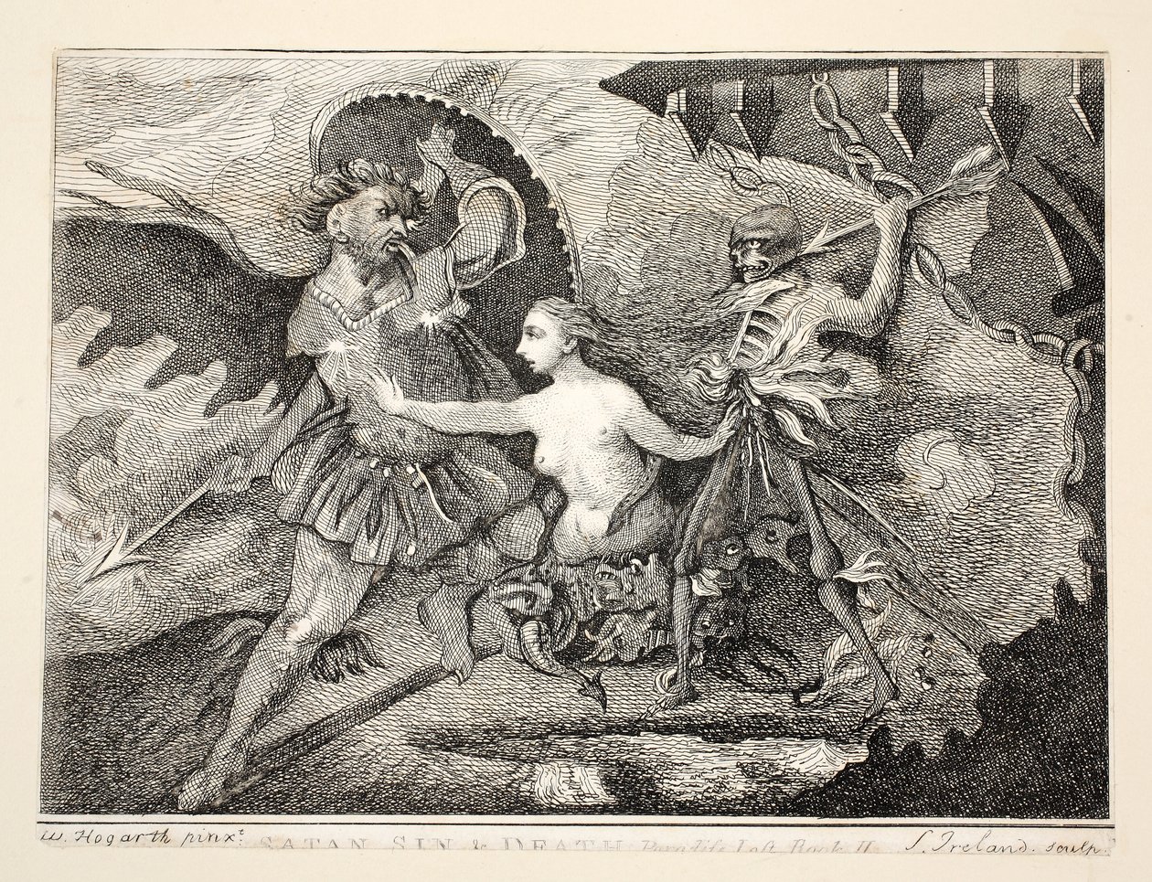 Szatan, grzech i śmierć, wyd. 1792 autorstwa William Hogarth