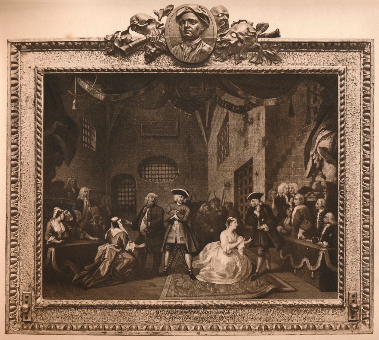 Scena z Opery Żebraków VI, 1731 autorstwa William Hogarth