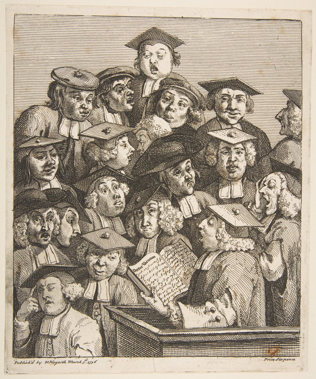 Uczeni na wykładzie, 3 marca 1736. autorstwa William Hogarth