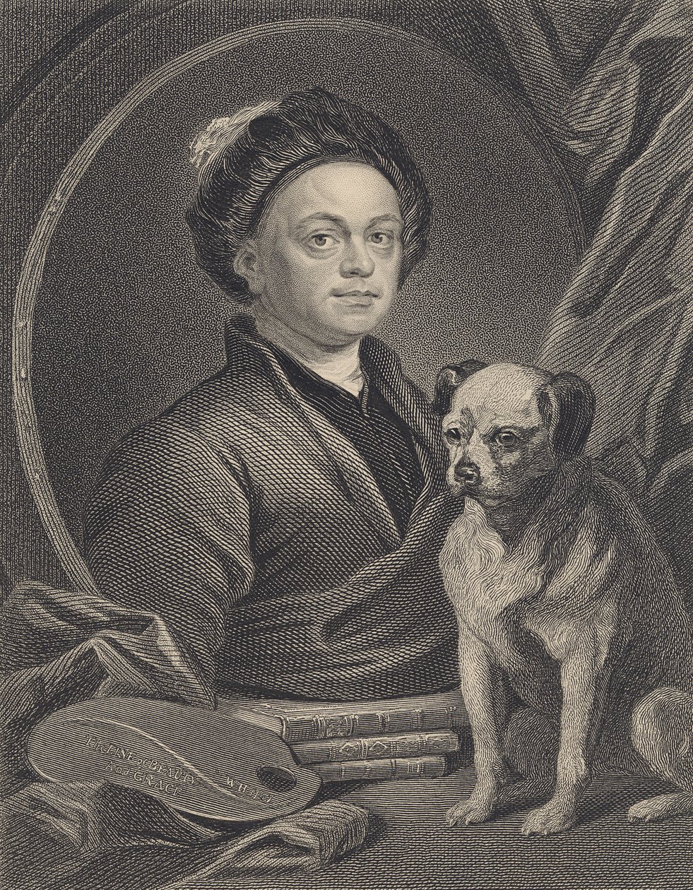 Autoportret, grawerowany przez J. Mollisona autorstwa William Hogarth