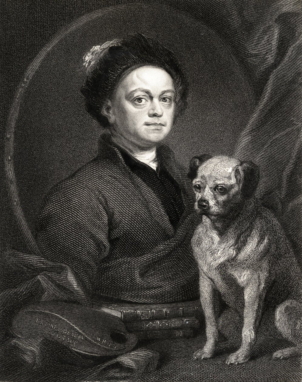 Autoportret, z Galerii Portretów, opublikowany w 1833 r. autorstwa William Hogarth