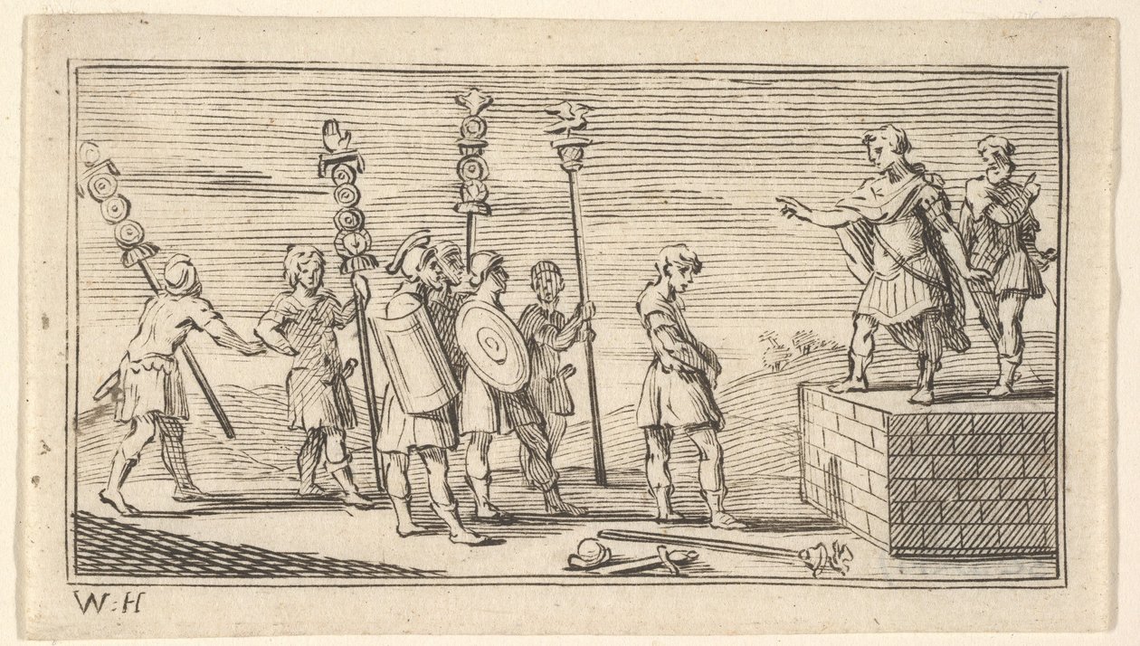 Haniebne absolutorium John Bóbr, Rzymskie kary wojskowe, 1725, po 1725. autorstwa William Hogarth