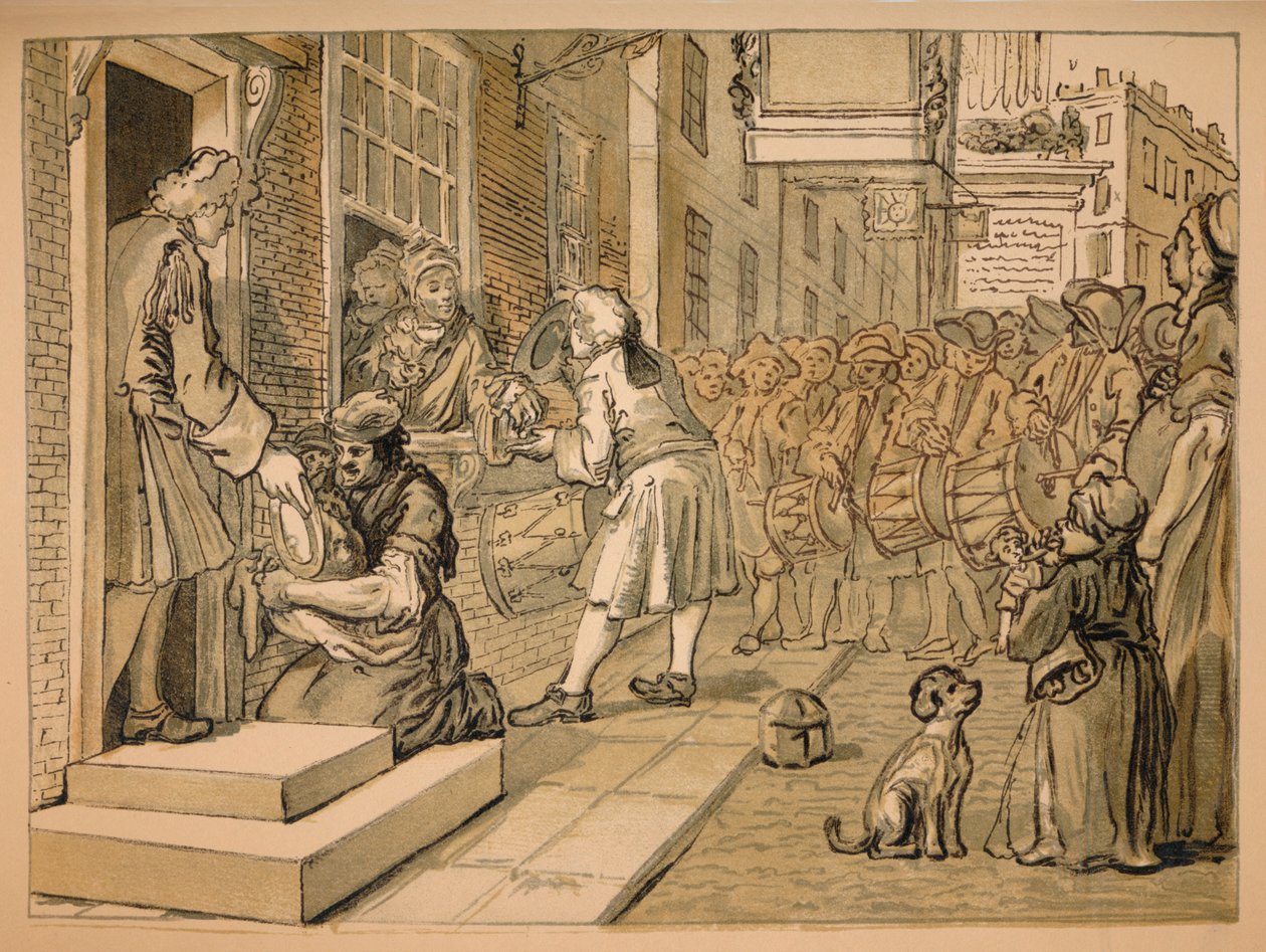 Szkic dla przemysłu i bezczynności – płyta VI, 1747 autorstwa William Hogarth
