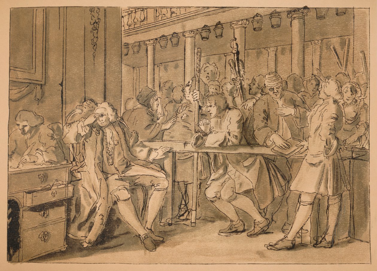 Szkic dla przemysłu i bezczynności — płyta X, 1747 autorstwa William Hogarth