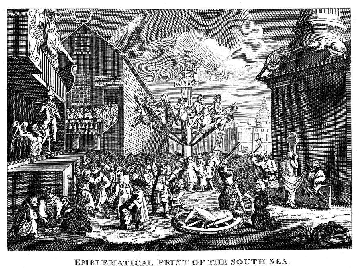 Bańka Morza Południowego, 1721 autorstwa William Hogarth