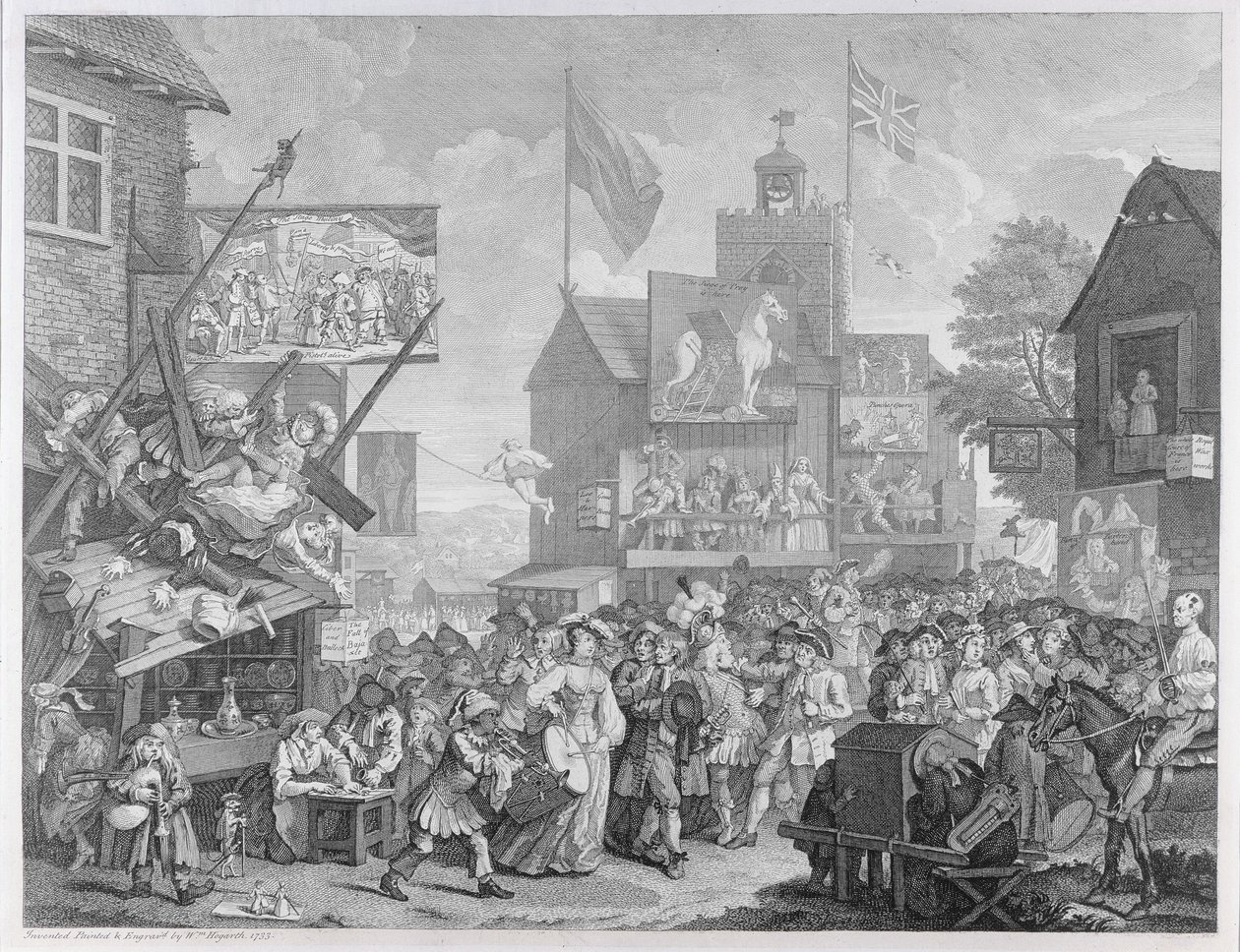Targi w Southwark, 1733 autorstwa William Hogarth