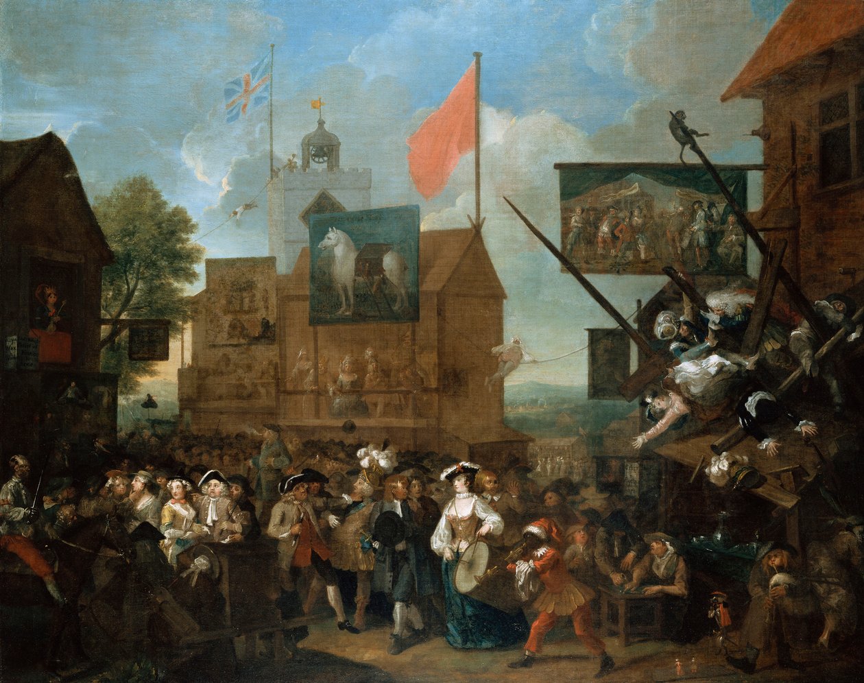 Targi w Southwark, 1733 autorstwa William Hogarth