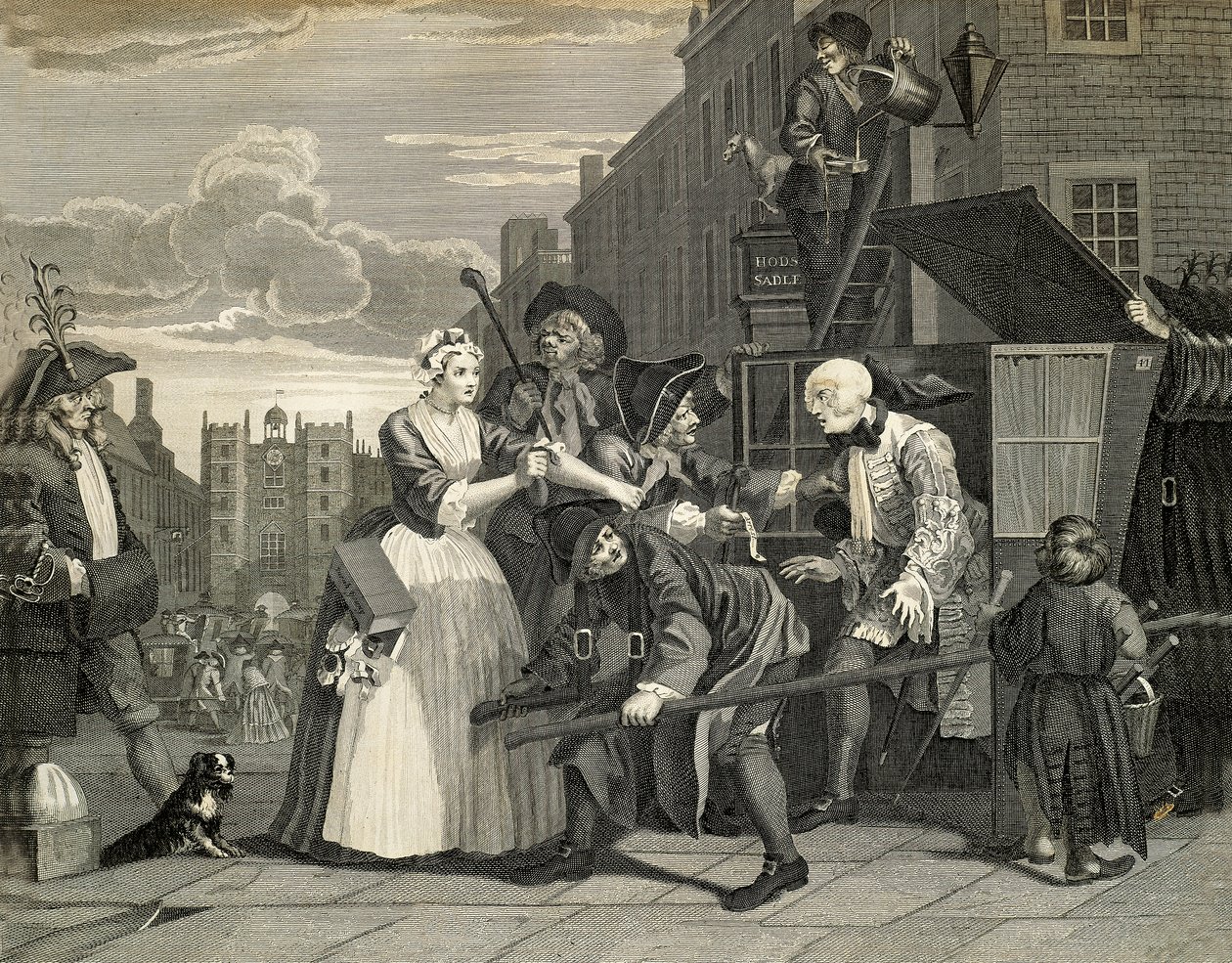 Sceny uliczne w Londynie, William Hogarth (1697-1764), rycina, Anglia autorstwa William Hogarth