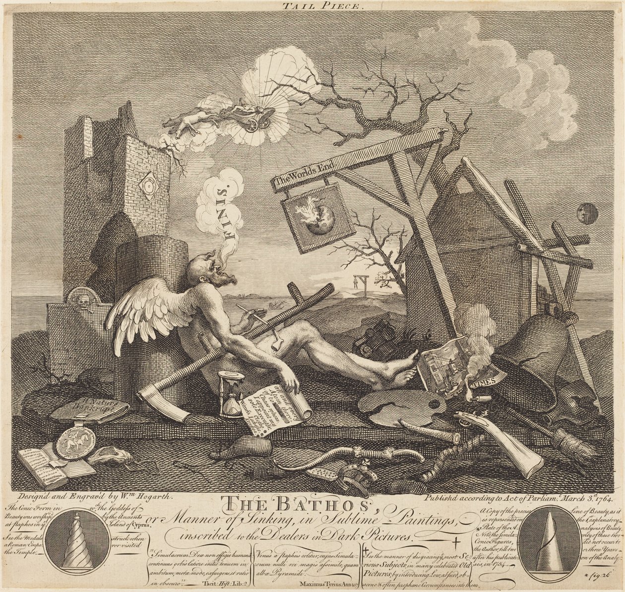 Tailpiece lub The Bathos autorstwa William Hogarth
