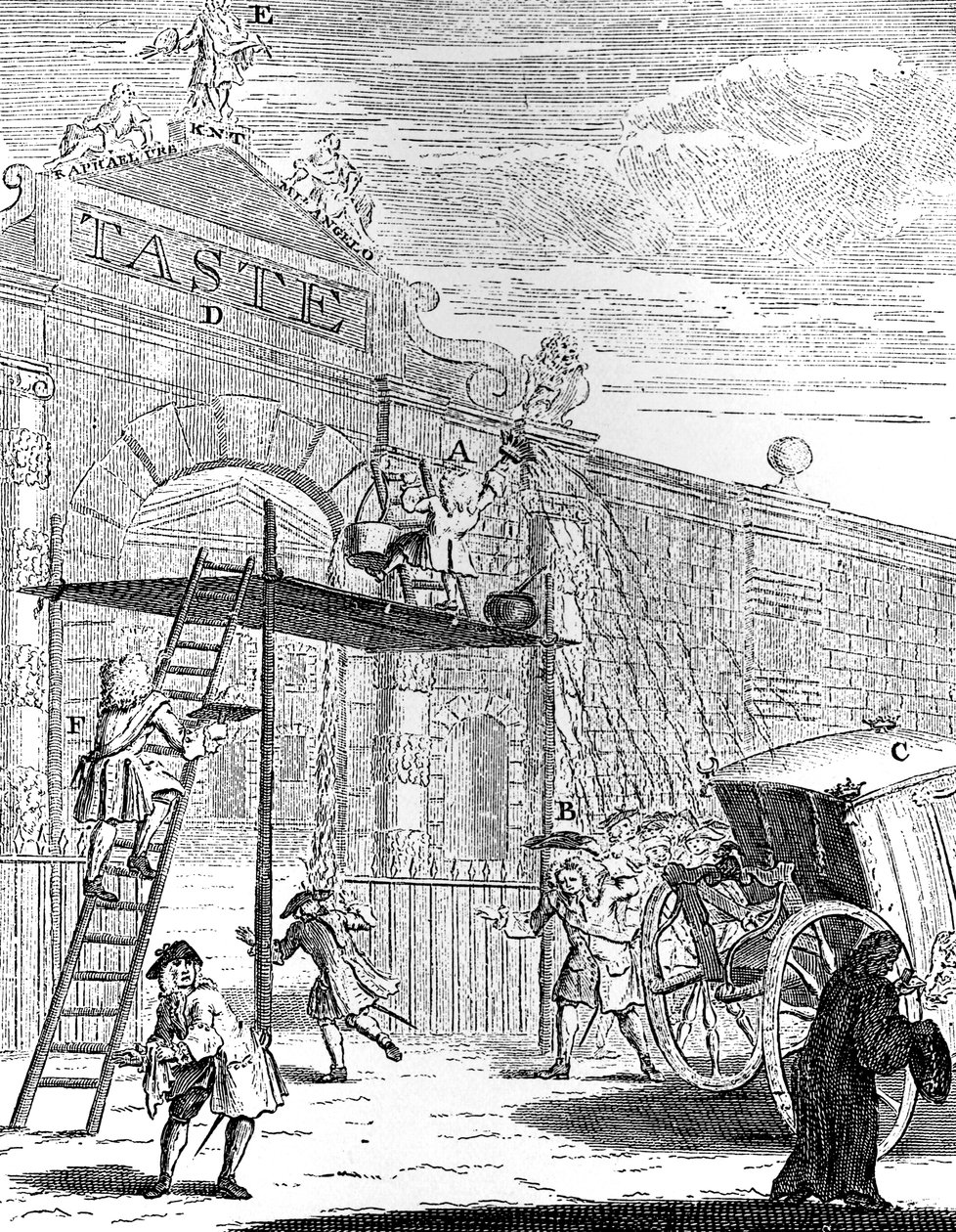 Smak: Brama Burlington House, 1731. autorstwa William Hogarth