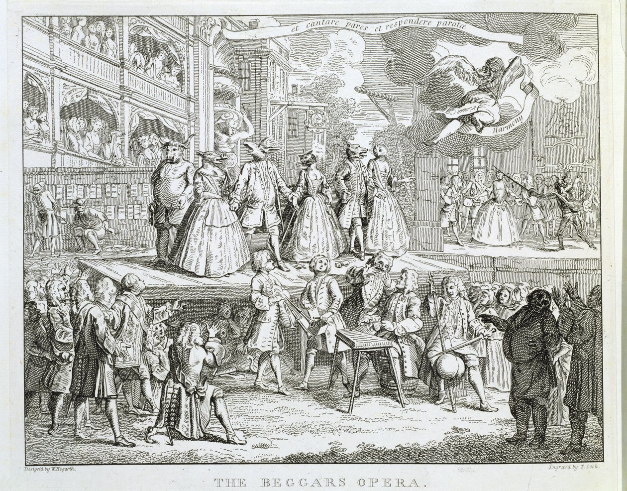 Opera żebracza, ryty przez Thomasa Cooka (1744-1818) autorstwa William Hogarth
