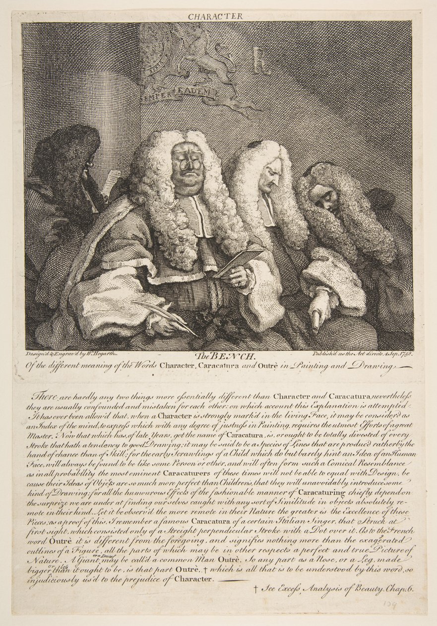 Ławka, wrzesień 1758. autorstwa William Hogarth
