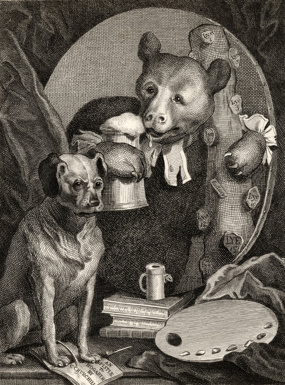 Bruiser Charles Churchill, niegdyś wielebny, w postaci rosyjskiego Herkulesa, rytowany przez J. Millsa, z „Dzieła Williama Hogartha”, wydanego w 1833 r. autorstwa William Hogarth
