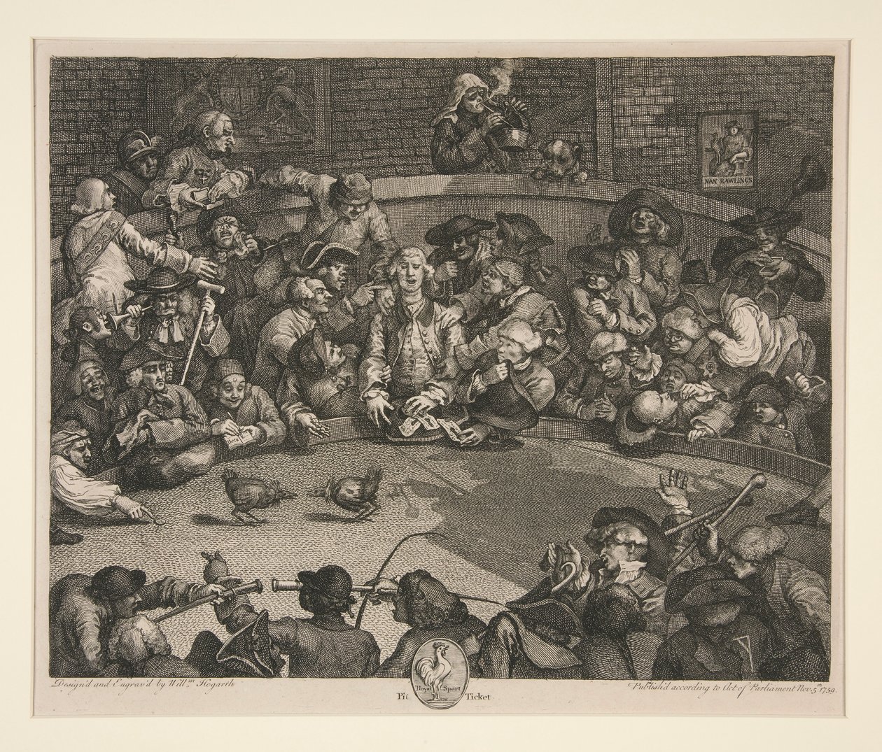 Walka kogutów autorstwa William Hogarth