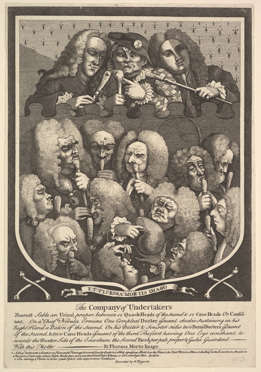 Towarzystwo Pogrzebowe, po 1736 r. autorstwa William Hogarth