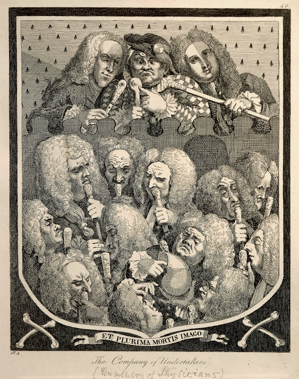 The Company of Undertakers, Georg Friedrich Haendel, karykatura Williama Hogartha autorstwa William Hogarth