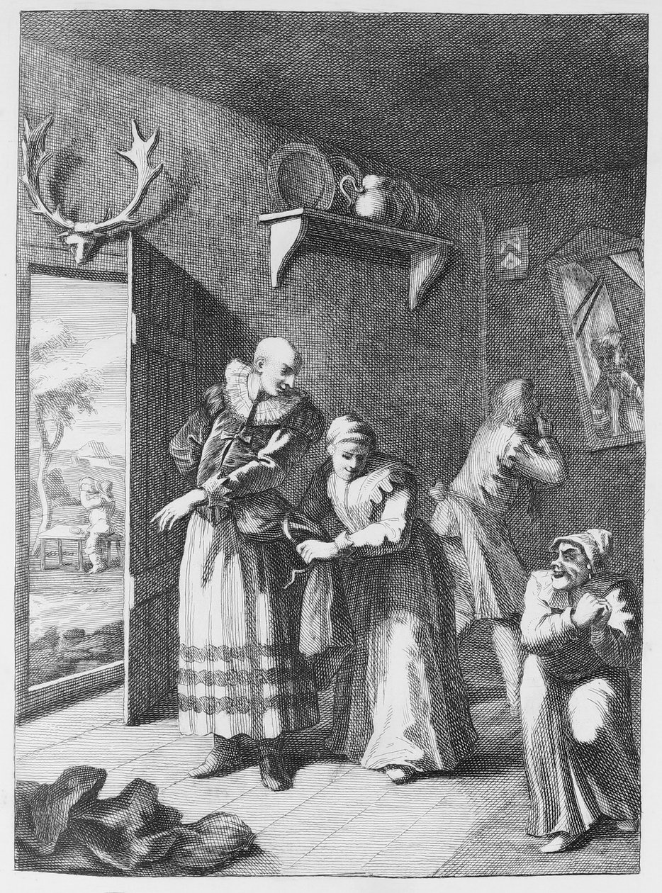 Curate & Barber przebrali się, by przekazać Don Luixote do domu autorstwa William Hogarth