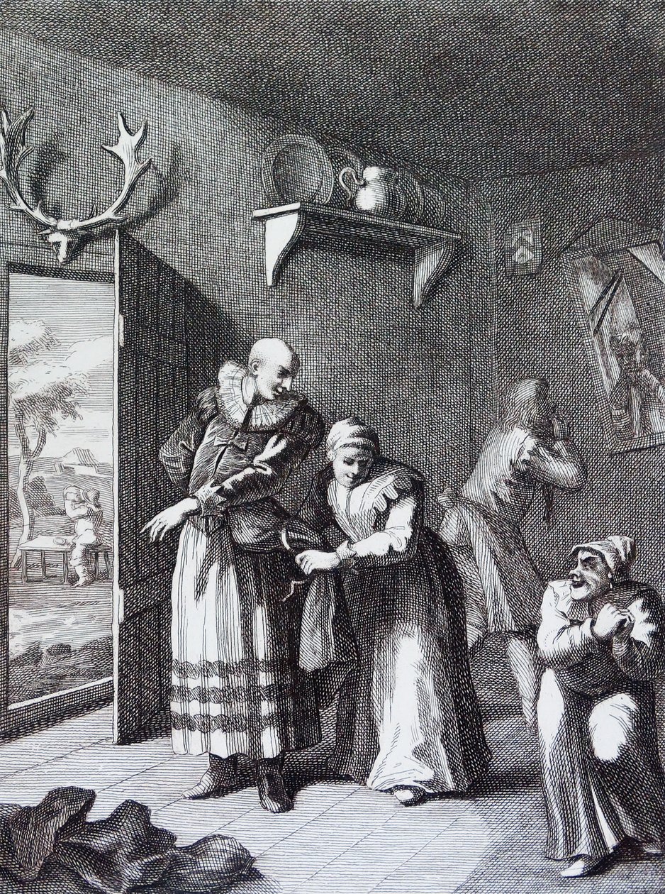 Wikariusz i fryzjer przebierają się, aby przenieść Don Kichota do domu. przez Williama Hogartha autorstwa William Hogarth