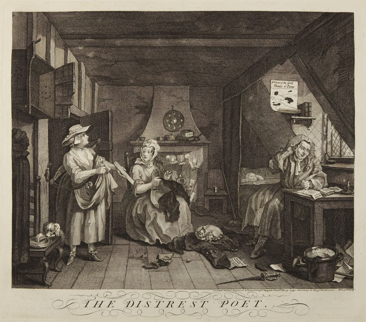 Zrozpaczony poeta autorstwa William Hogarth