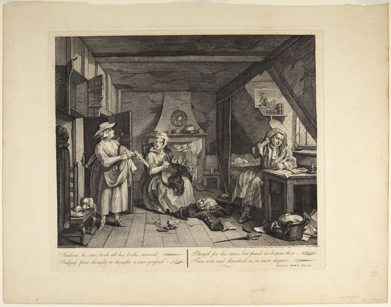 Udręczony poeta autorstwa William Hogarth