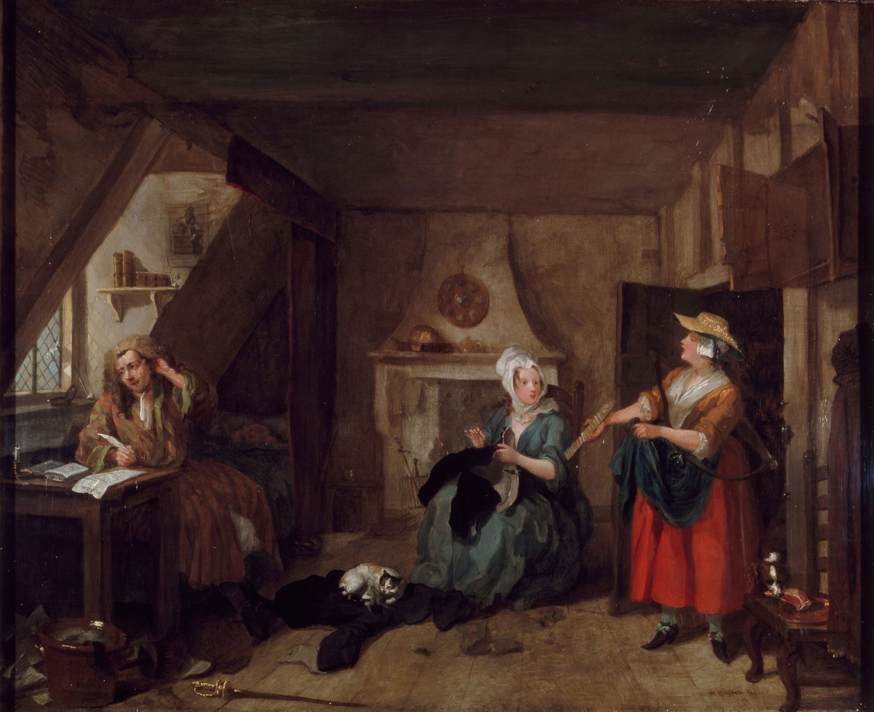 Poeta w trudnej sytuacji, 1733-1735. autorstwa William Hogarth