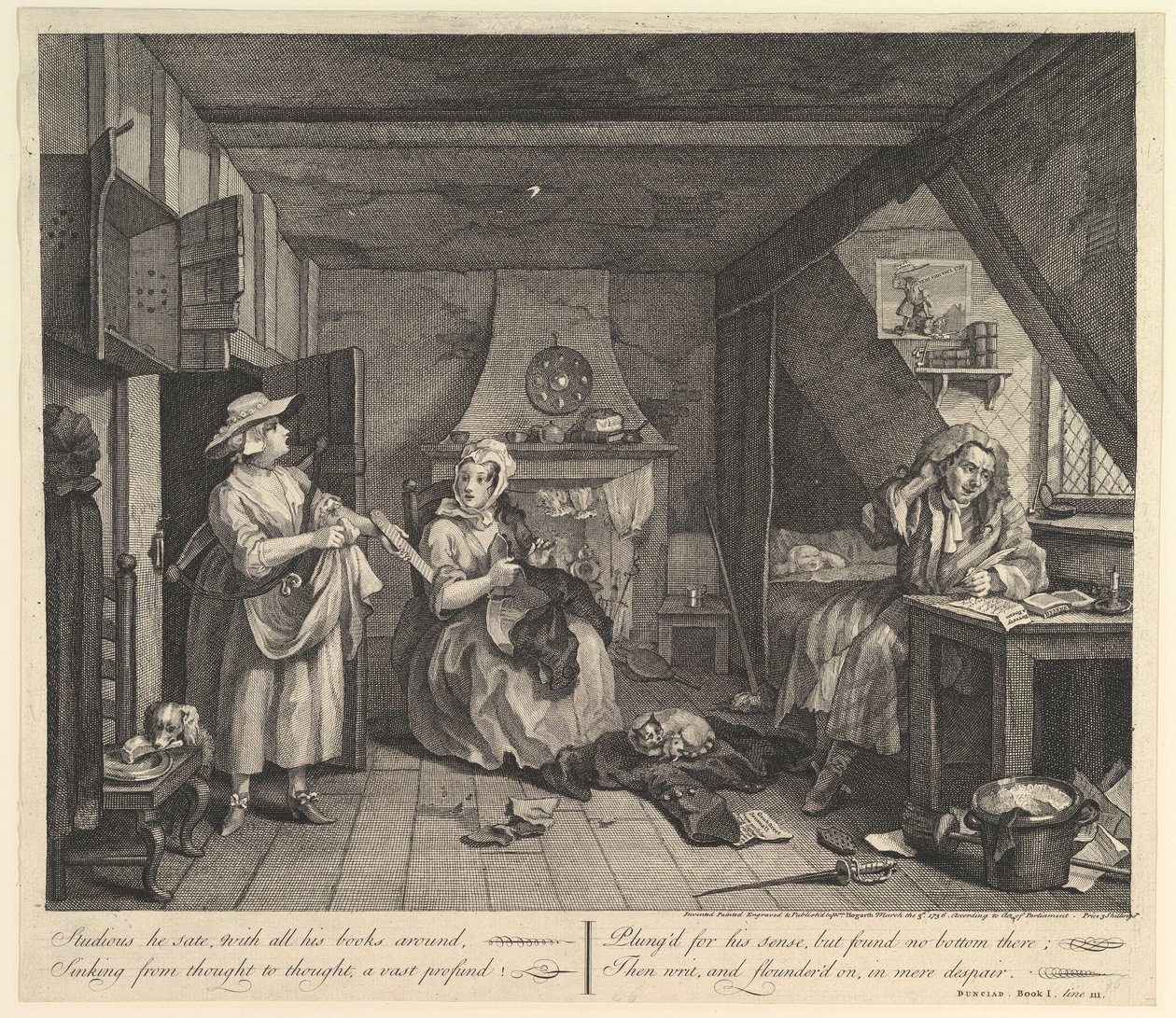 Biedny poeta autorstwa William Hogarth
