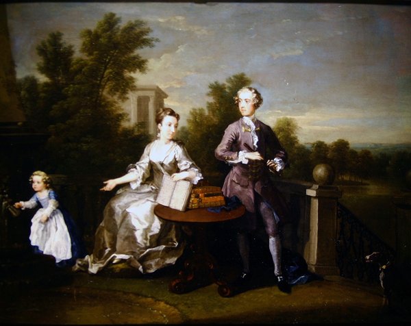 Rodzina Edwardsów Hamiltonów na swoim tarasie w Kensington autorstwa William Hogarth