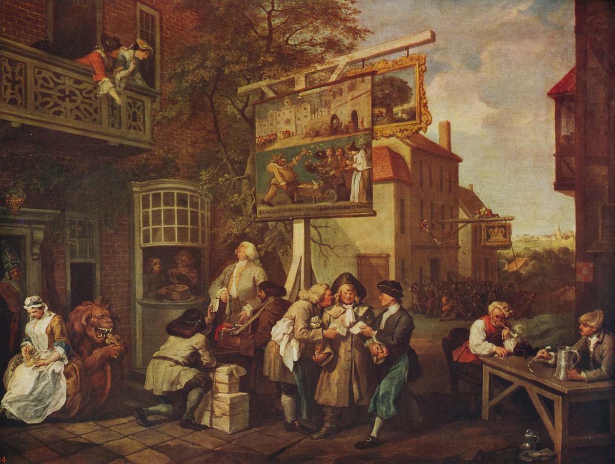 Wybory: akwizycja głosów, 1754-1755, c1915 autorstwa William Hogarth