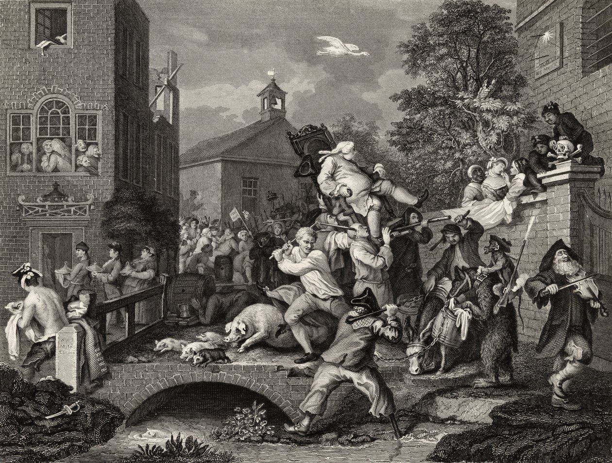 Wybory przewodniczące posłowi, z „Dzieła Williama Hogartha”, opublikowane w 1833 r. autorstwa William Hogarth