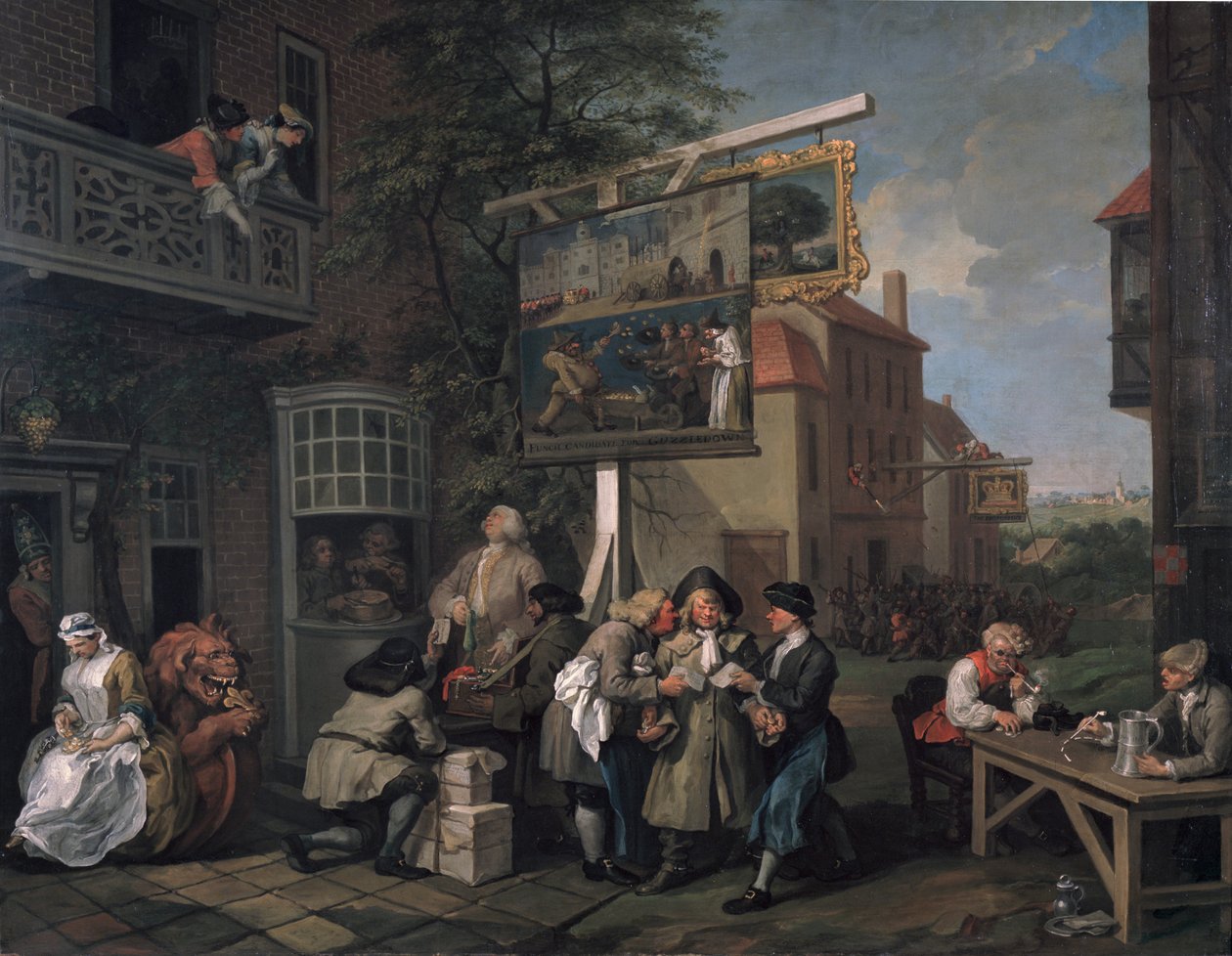 Wybory II: Walka o głosy, 1754-55 autorstwa William Hogarth